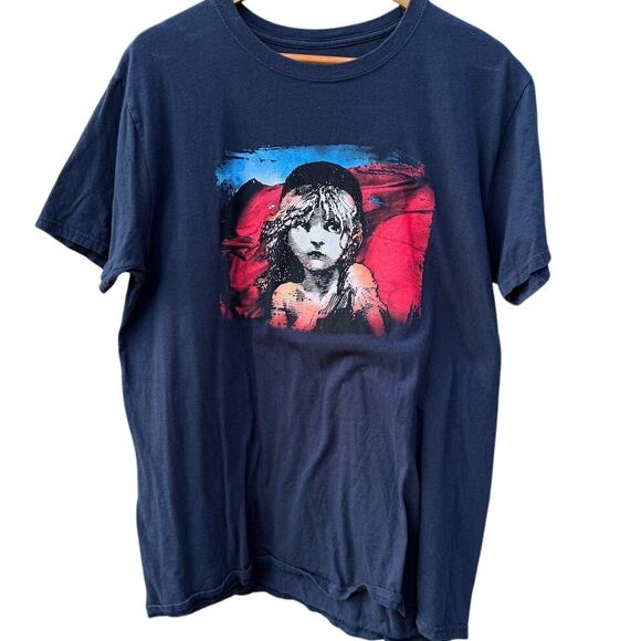 Les Miserables Les Miz blue t-shirt Size Large - Picture 1 of 6
